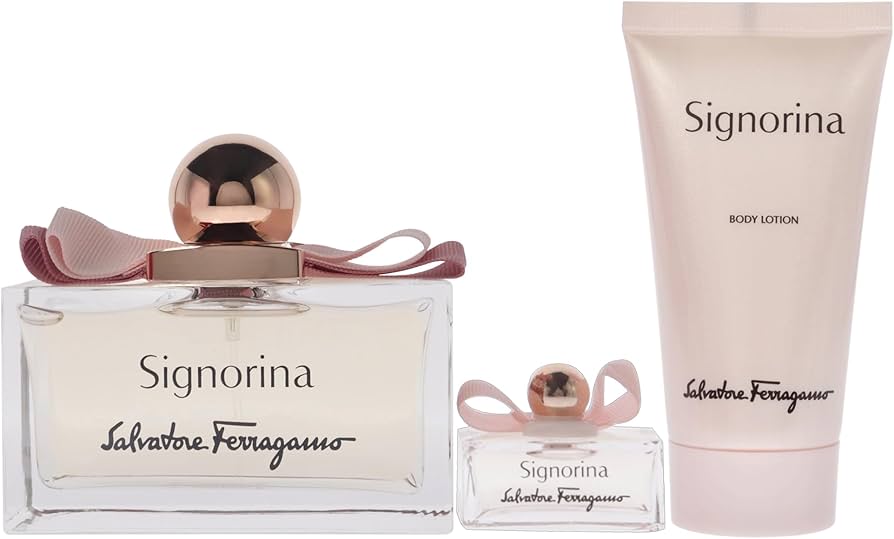 GIFT SET - SALVATORE FERRAGAMO "SIGNORINA" 3.4OZ EDP SPR "3PCS" WOMEN