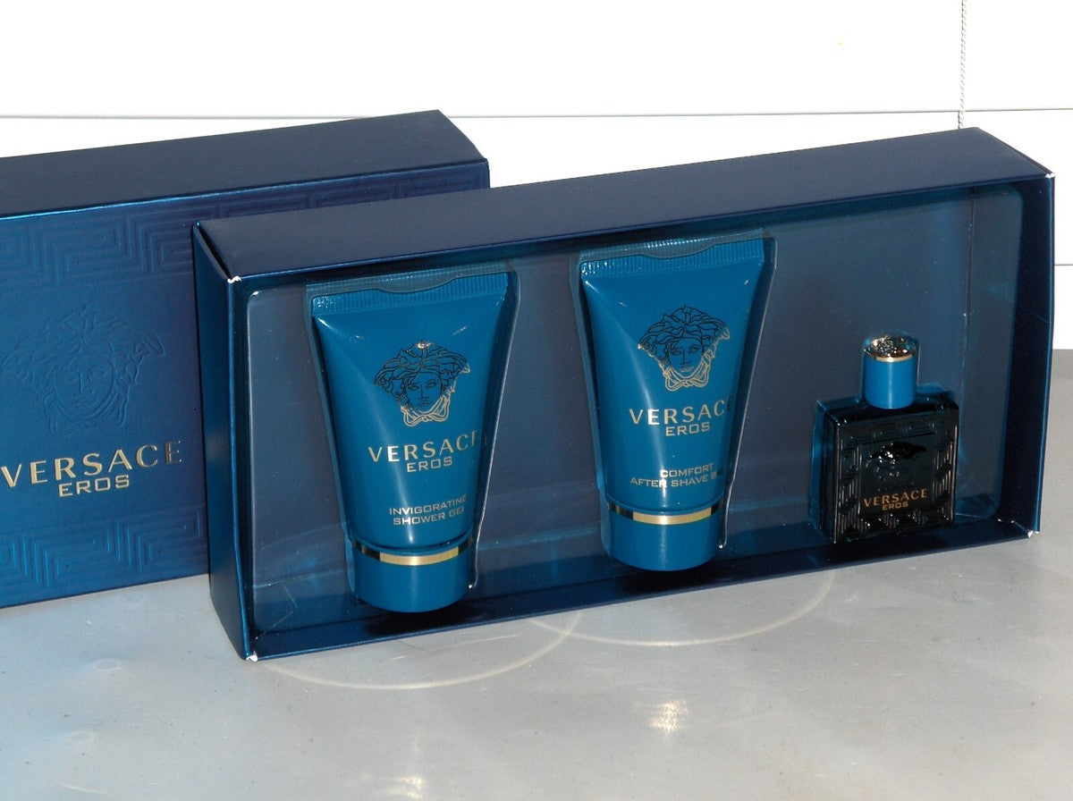 GIFT SET - VERSACE "EROS EDP" 3.4OZ EDP SPR "3PCS" MEN