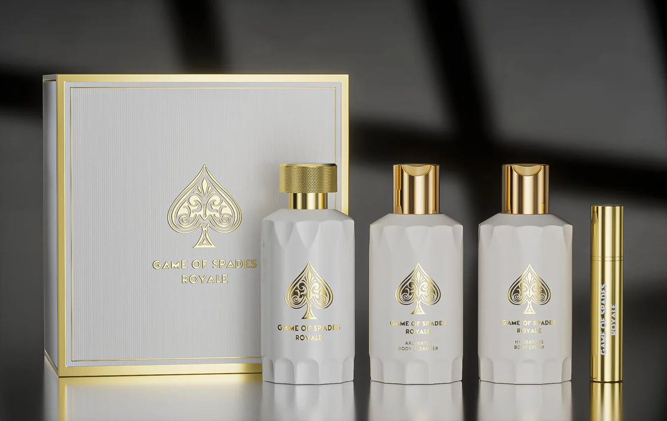GIFT SET GAME OF SPADE ROYALE 3.4OZ+B/C+S/G+ATOMIZER