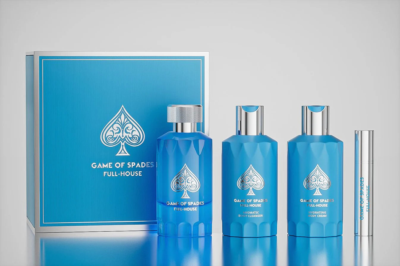 GIFT SET GAME OF SPADE FULL HOUSE 3.4OZ+B/C+S/G+ATOMIZER