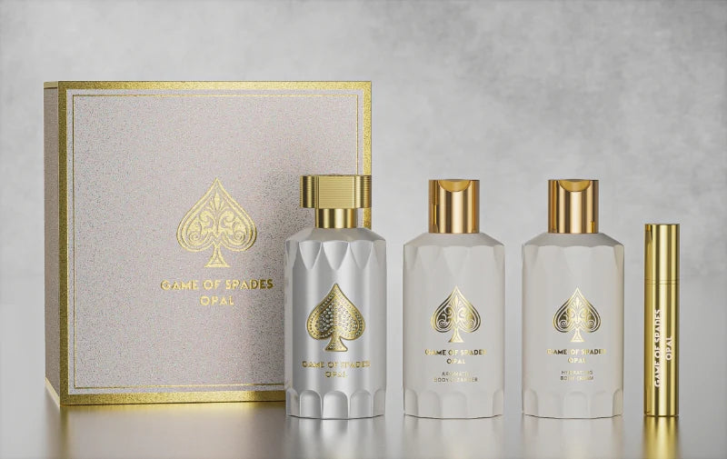 GIFT SET GAME OF SPADE OPAL 3.4OZ+B/C+S/G+ATOMIZER